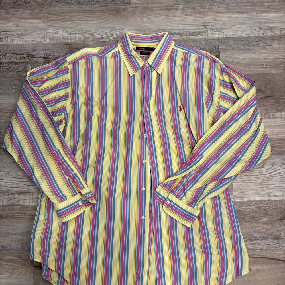 Ralph Lauren Men’s Multi-Stripe Button-Down Shirt - Yellow/Multi